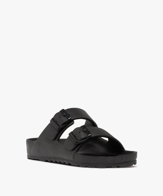 Mules de piscine femme à larges brides à boucle avec semelle crantée vue2 - GEMO (PLAGE) - GEMO