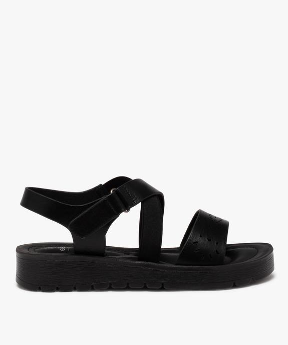 Sandales femme confort unies à semelle crantée avec brides fantaisie vue1 - GEMO (CONFORT) - GEMO
