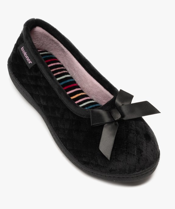 Chaussons ballerines en velours femme - Isotoner vue5 - ISOTONER - GEMO
