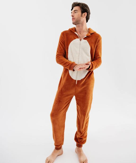 Combinaison pyjama à capuche en maille  motif ours homme vue2 - GEMO(HOMWR HOM) - GEMO