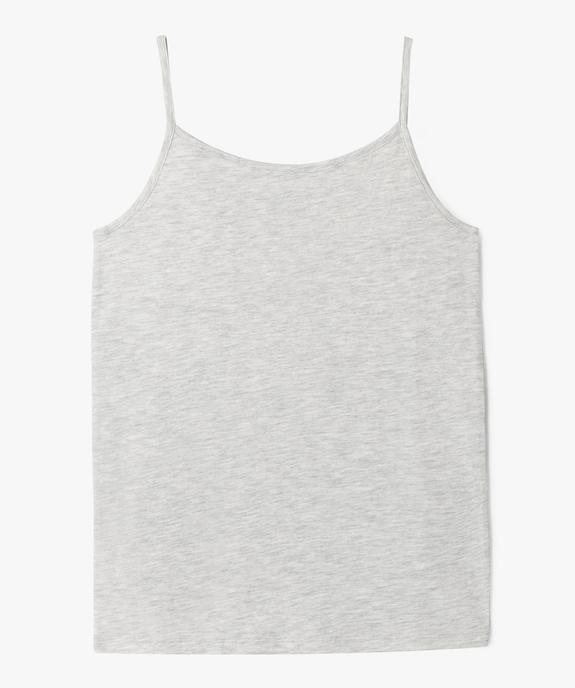 Débardeur en coton extensible à fines bretelles fille vue3 - GEMO 4G FILLE - GEMO