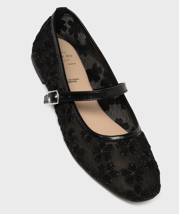 Ballerine à bout carré et bride en tulle brodé femme - Follow Me vue5 - FOLLOW ME - GEMO