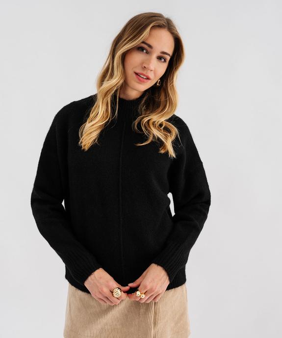 Pull col montant avec couture sur l’avant femme vue1 - GEMO(FEMME PAP) - GEMO