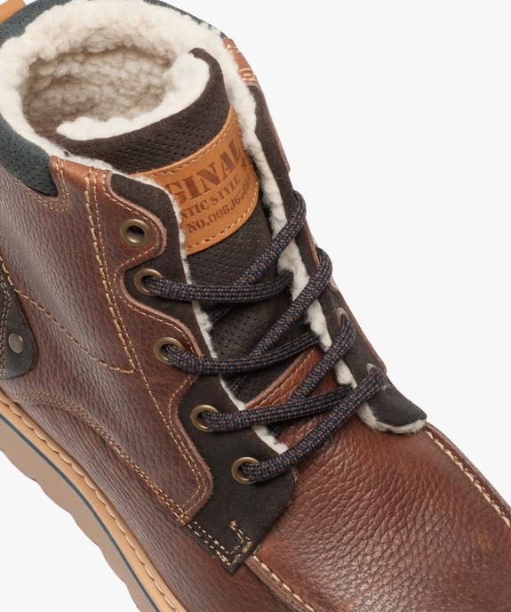 Boots homme semelle crantée et doublure chaude vue6 - GEMO (CASUAL) - GEMO
