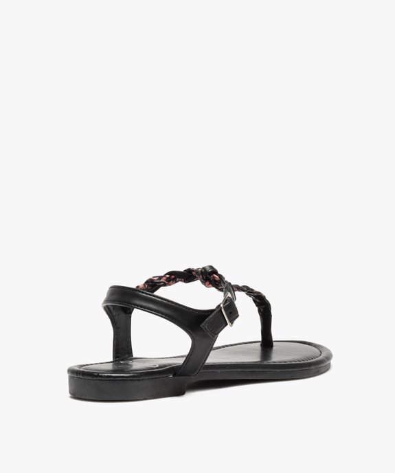 Sandales femme à talon plat et entre-doigts tressé vue4 - GEMO (CASUAL) - GEMO