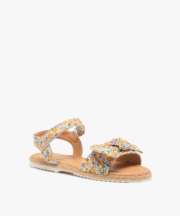 Sandales fille brides en tissu et semelle bordée de corde vue2 - GEMO (ENFANT) - GEMO
