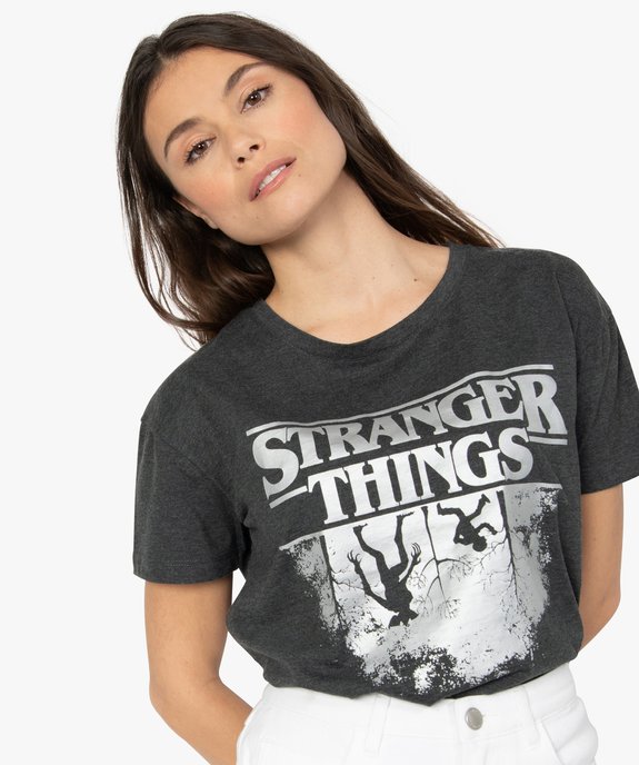 Tee-shirt femme avec motif inversé – Stranger Things vue2 - STRANGER THINGS - GEMO