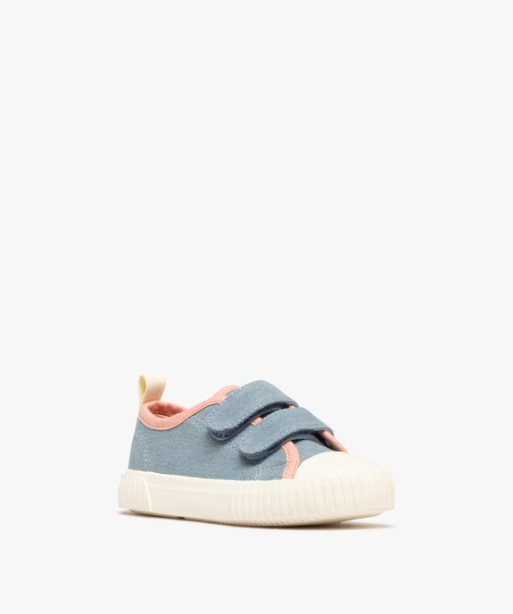 Baskets basses en toile denim et à scratch fille vue3 - LOVELY WINGS GEMO FOR GOOD - GEMO