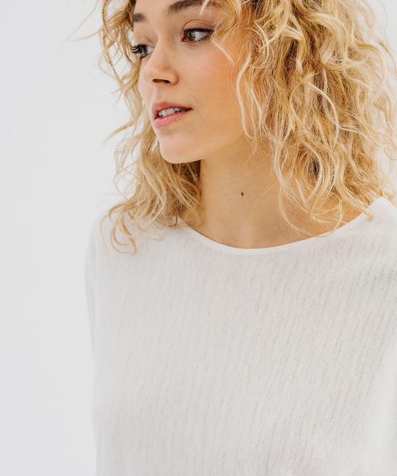 Tee-shirt manches longues en maille résille femme vue2 - GEMO(FEMME PAP) - GEMO