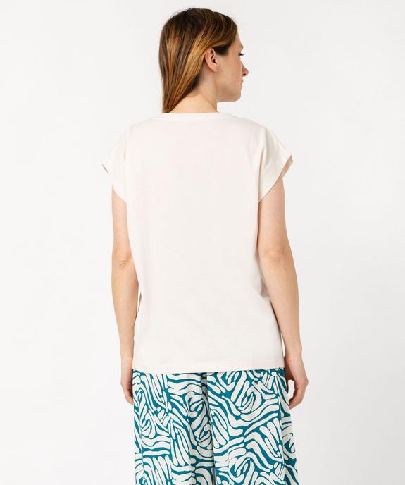 Haut de pyjama à manches ultra courtes avec motif fleuri femme vue3 - GEMO 4G FEMME - GEMO