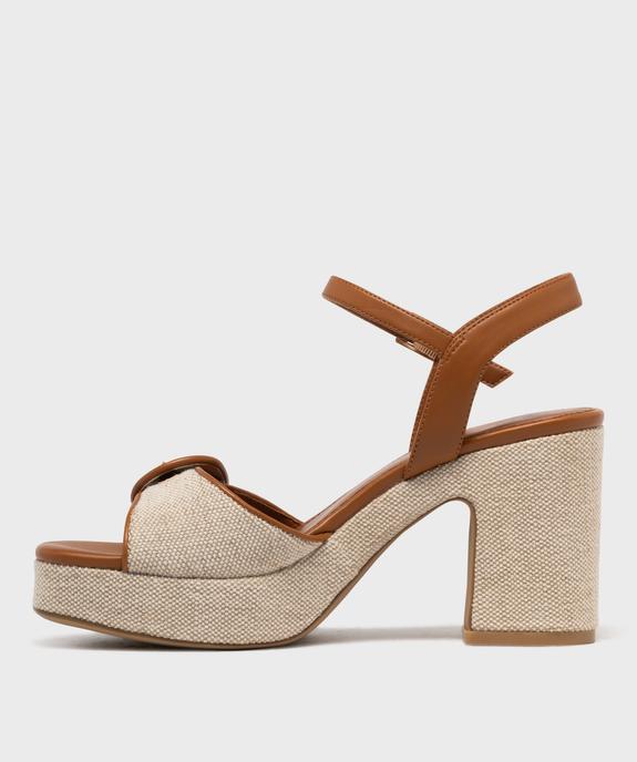 Sandales à talon large et semelle plateforme femme vue3 - FOLLOW ME - GEMO