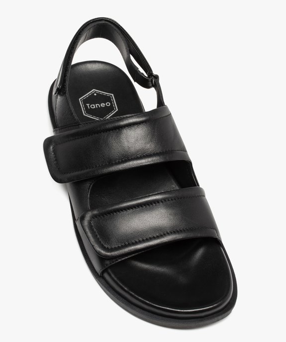 Sandales homme unies à brides scratch - Tanéo vue5 - TANEO - GEMO