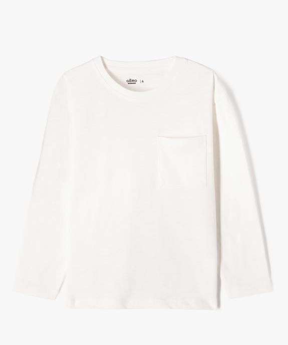 Tee-shirt à manches longues avec poche poitrine garçon vue2 - GEMO (ENFANT) - GEMO