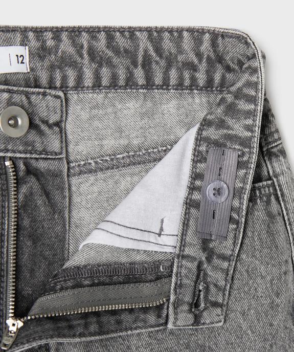 Bermuda en jean taille haute finition sans coutures fille vue2 - GEMO 4G FILLE - GEMO