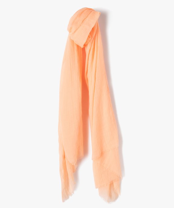 Foulard extra fin en polyester recyclé uni femme vue1 - GEMO 4G FEMME - GEMO