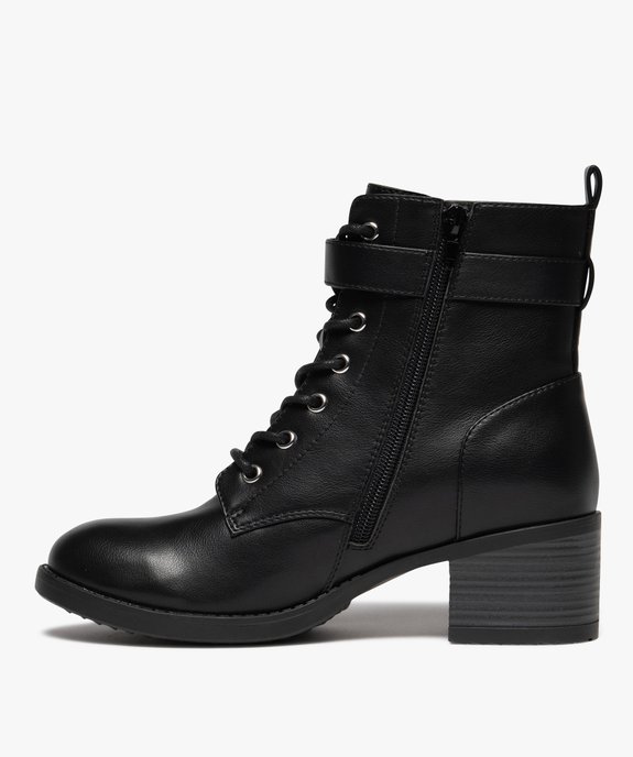 Bottines femme à talon carré et à lacets avec bride à boucle vue4 - VALENTINA BALDA - GEMO