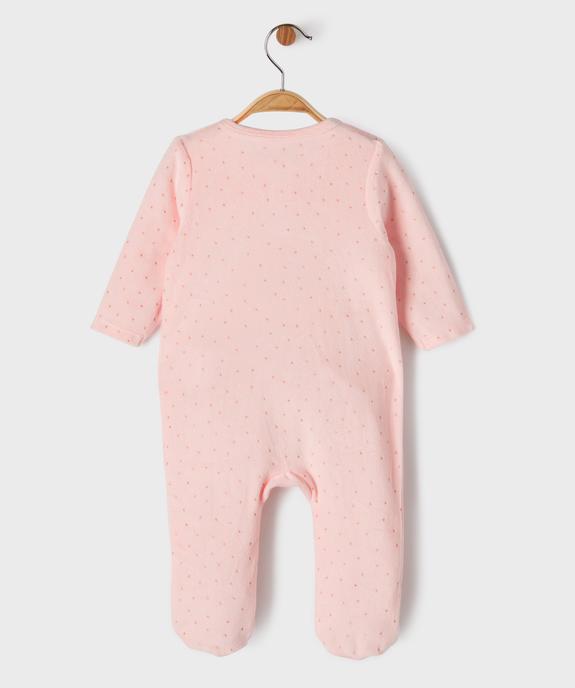 Pyjama en velours ouverture devant motif animal et pois dorés bébé vue8 - GEMO 4G BEBE - GEMO