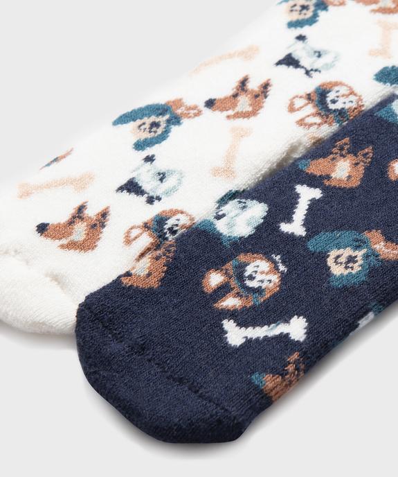 Chaussettes antidérapantes à motifs chiens bébé garçon (lot de 2) vue2 - GEMO 4G BEBE - GEMO