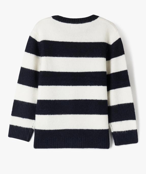 Pull rayé en maille garçon - LuluCastagnette vue3 - LULUCASTAGNETTE - GEMO