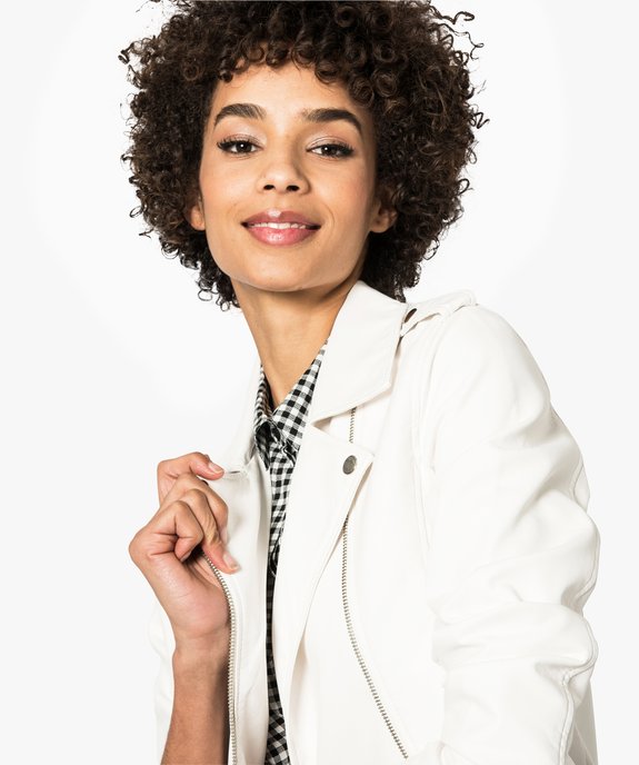 Veste perfecto avec ceinture en cuir synthétique vue2 - FOLLOW ME - GEMO