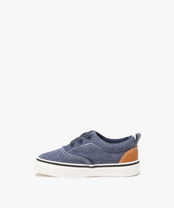 Baskets bébé garçon en toile denim avec lacets élastiques vue4 - GEMO 4G BEBE - GEMO