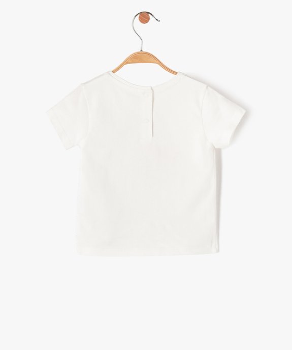 Tee-shirt bébé fille à manches courtes et motif cœur vue3 - GEMO(BEBE DEBT) - GEMO