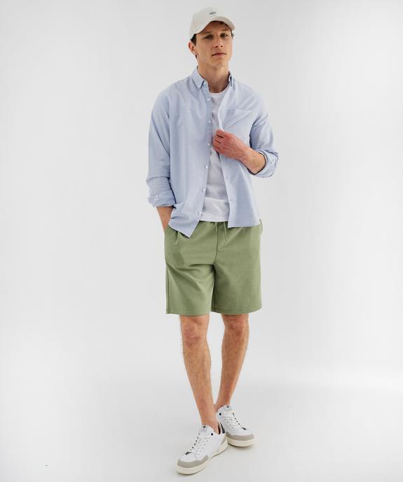 Bermuda en maille French Terry avec taille ajustable homme vue4 - GEMO 4G HOMME - GEMO
