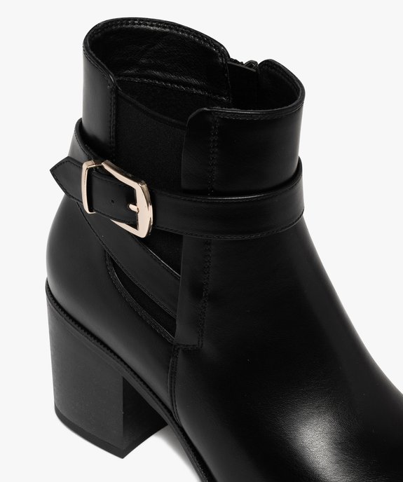 Boots femme à talon carré et bout amande avec zip intérieur vue7 - GEMO(URBAIN) - GEMO