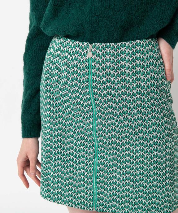 Jupe femme à motifs graphiques et fermeture zippée devant vue2 - GEMO(FEMME PAP) - GEMO