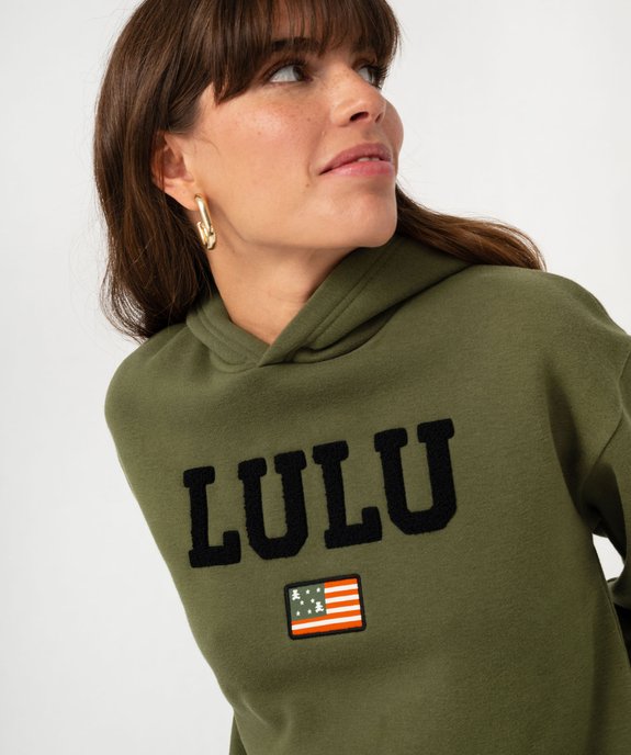 Sweat à capuche avec broderie femme - LuluCastagnette vue3 - LULU CASTAGNETTE GEMO FOR GOOD - GEMO