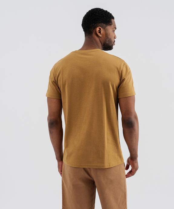 Tee-shirt manches courtes col rond en coton homme vue3 - GEMO 4G HOMME - GEMO