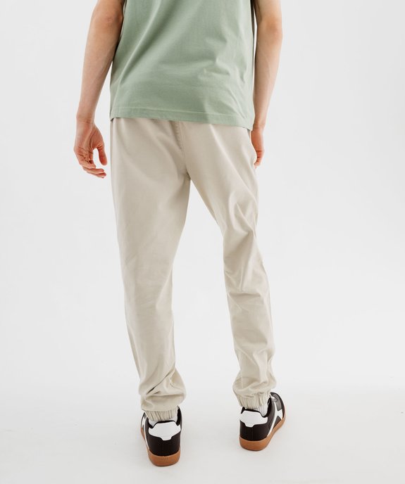 Pantalon jogger en toile de coton homme vue3 - GEMO 4G HOMME - GEMO