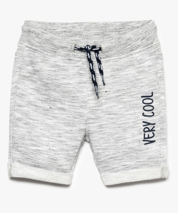 Bermuda bébé en jersey bouclette avec taille élastique vue1 - GEMO(BEBE DEBT) - GEMO