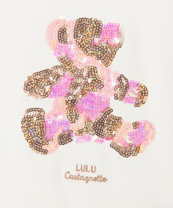 Tee-shirt fille à manches longues avec motif en sequins - LuluCastagnette vue2 - LULUCASTAGNETTE - GEMO