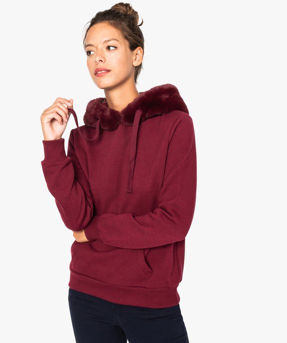 Sweat femme  molleton avec capuche   vue1 - FOLLOW ME - GEMO