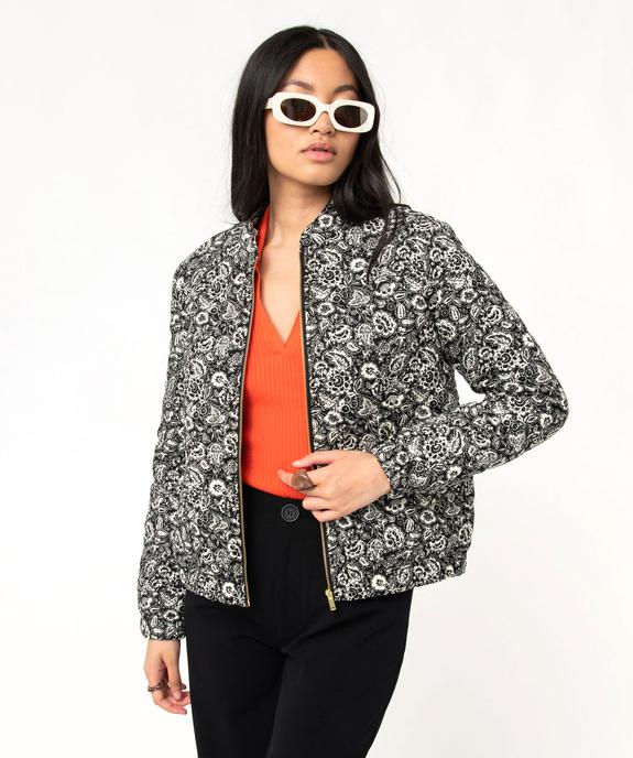 Veste femme matelassée à motifs fermeture zippée vue1 - GEMO 4G FEMME - GEMO