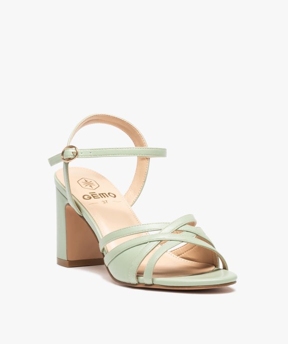 Sandales femme à talon haut et fines brides unies vue3 - GEMO(URBAIN) - GEMO