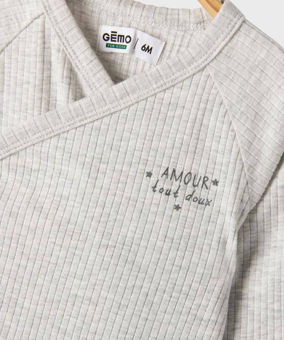 Ensemble naissance évolutif 3 pièces bébé : body, pantalon, bonnet vue4 - GEMO 4G BEBE - GEMO