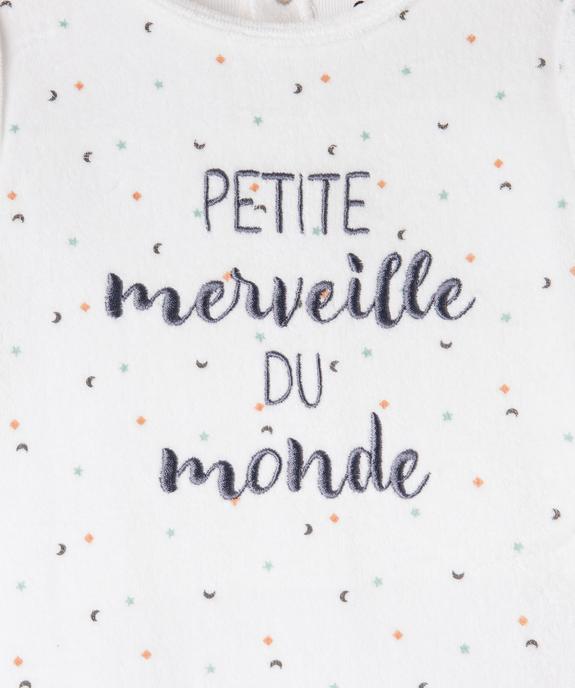 Pyjama en velours avec message brodé bébé vue2 - GEMO(BB COUCHE) - GEMO