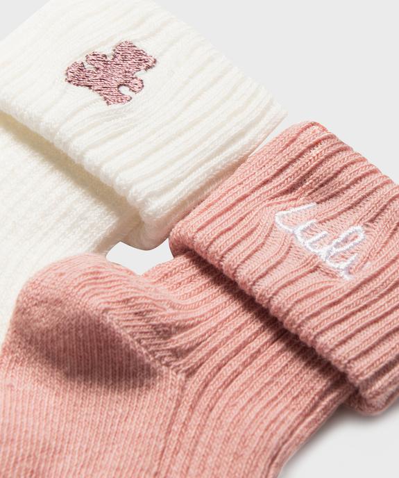 Bottons bébé fille avec motif brodé sur la tige bébé (lot de 2) - LuluCastagnette vue2 - LULUCASTAGNETTE - GEMO