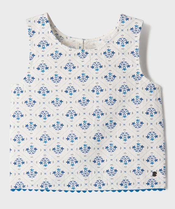 Blouse sans manches fleurie fille - LuluCastagnette vue1 - LULUCASTAGNETTE - GEMO