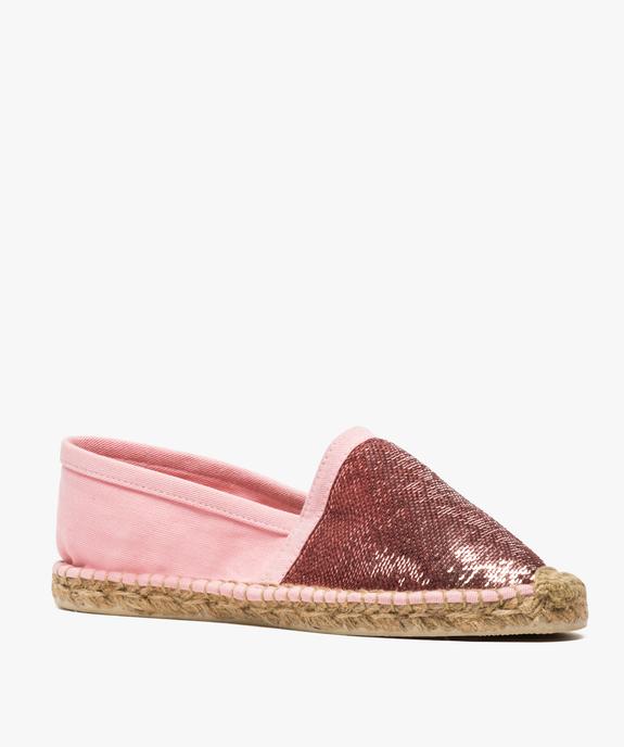 Espadrilles femme avec sequins brodés sur le dessus vue2 - GEMO (PLAGE) - GEMO