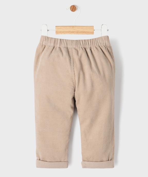 Pantalon en velours doublé jersey à taille élastiquée bébé fille vue4 - GEMO(BEBE DEBT) - GEMO