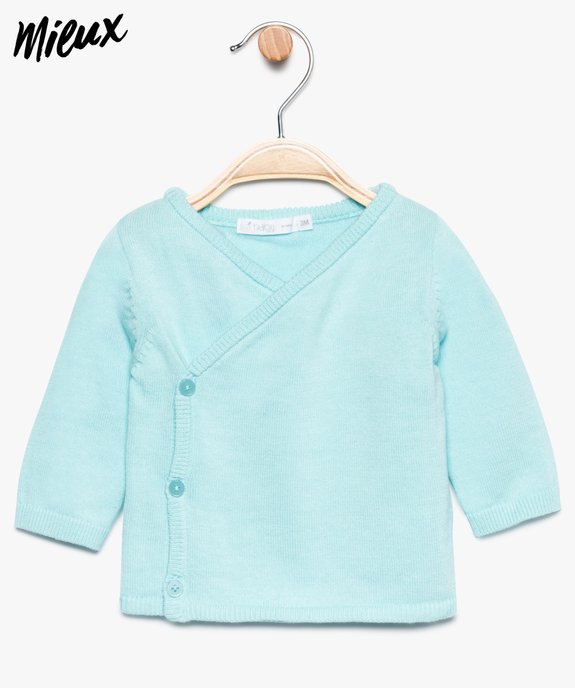 Gilet bébé brassière en coton bio                                                                                                      vue1 - GEMO 4G BEBE - GEMO