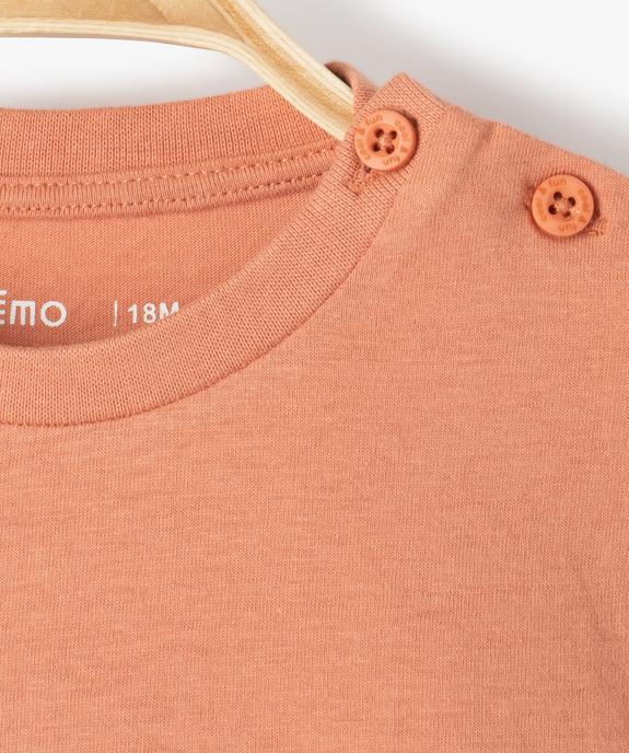 Tee-shirt bébé garçon avec message vue3 - GEMO(BEBE DEBT) - GEMO