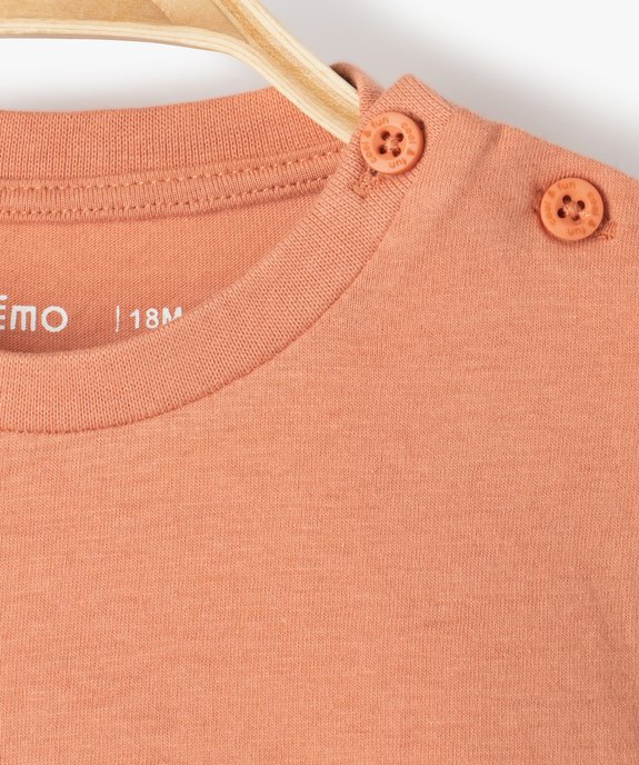 Tee-shirt bébé garçon avec message vue3 - GEMO(BEBE DEBT) - GEMO
