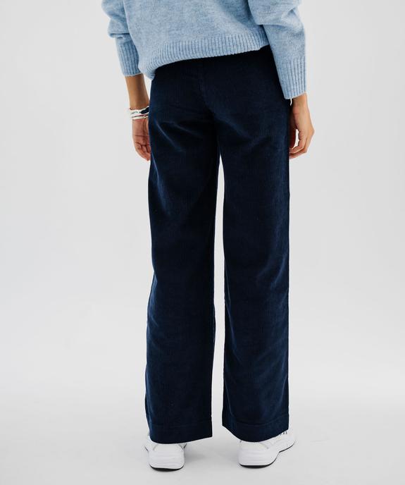 Pantalon large en velours côtelé à pont décoratif femme vue3 - GEMO(FEMME PAP) - GEMO