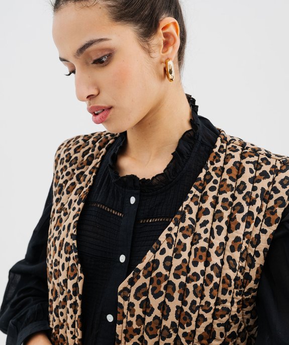Veste sans manche matelassée à motifs femme vue2 - GEMO 4G FEMME - GEMO