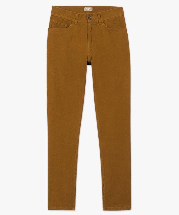 Pantalon homme 5 poches coupe regular en toile unie vue4 - GEMO (HOMME) - GEMO