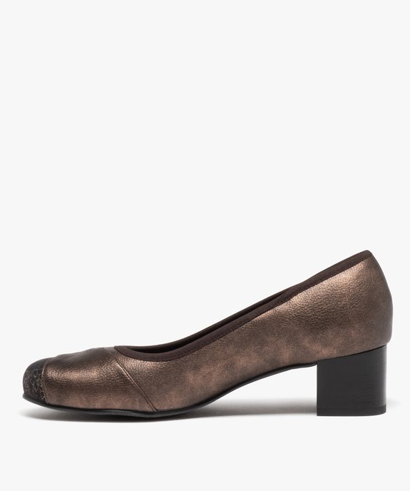 Escarpin confort avec dessus métallisé femme vue3 - GEMO (CONFORT) - GEMO